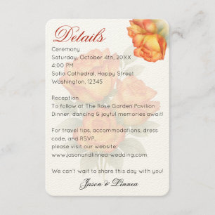 Cartão De Informações Rosas de Aquarela Elegantes Pastel Pétalas
