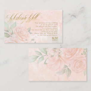 Cartão De Informações Rosas de pincel suave para o casamento, poço V2 I