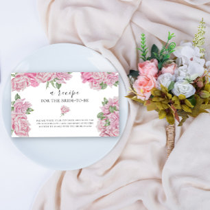 Cartão De Informações Rosas em aquarela - Receita para a noiva