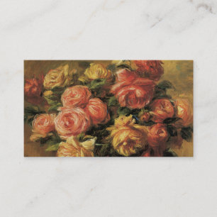 Cartão De Informações Rosas em um Vaso por Renoir, Chá de Bebê Floral