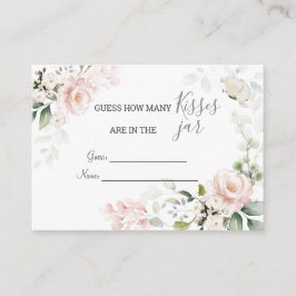 Cartão De Informações Rosas Rosa Dobram Quantos Beijos no Jogo do Jar