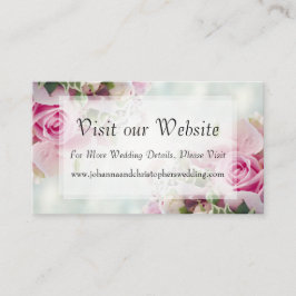 Cartão De Informações Rosas Rosa, Visite Nosso Carro De Alojamento Do Si