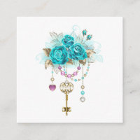 Rosas Turquesas com Chaves