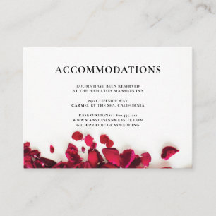 Cartão De Informações Rosas vermelhas que Wedding o alojamento em hotel