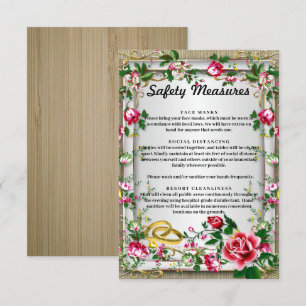 Cartão De Informações Rosas vermelhas Russas Elegantes Medidas de Segura