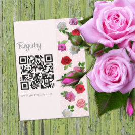 Cartão De Informações Rose Garden Party Bridal Shower Registry