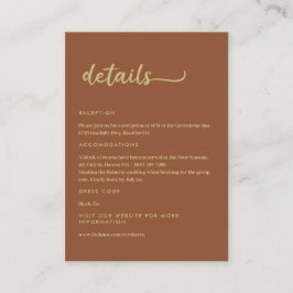 Cartão De Informações Roteiro de Tons da Terra Boho