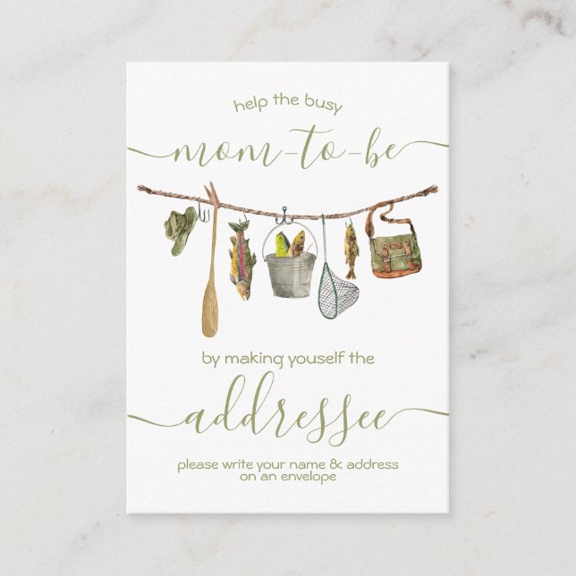 Cartão De Informações Roupa de pesca linha de endereço destinatário cart (Frente)