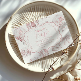 Cartão De Informações Roupas Cor-de-Rosa Toile De Jouy Brinquedo Sorteio