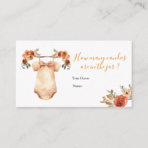 Cartão De Informações Roupas de Bebê Floral Abóbora de Outono Quantos Do