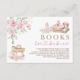 Cartão De Informações Roupas de Bebê Rosa Floral Livros para Gêmeas Meni