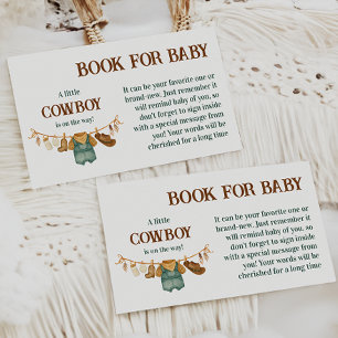 Cartão De Informações Roupas de Cowboy Western para Livro de Chá de Bebê