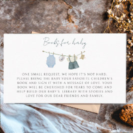 Cartão De Informações Roupas de Menino Aquarela Livro para Bebê Chamada 