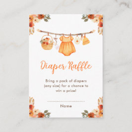 Cartão De Informações Roupas de outono Rapariga Chá de fraldas Fralda Ra