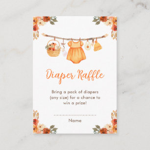 Cartão De Informações Roupas de outono Rapariga Chá de fraldas Fralda Ra