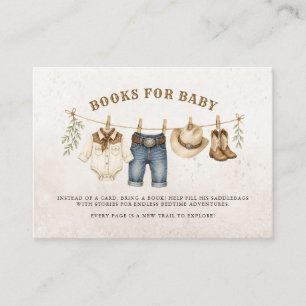 Cartão De Informações Roupas de Pequeno Cowboy Livros para Bebê