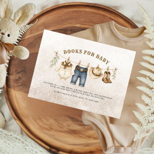 Cartão De Informações Roupas de Pequeno Cowboy para Bebê Livros