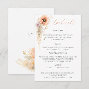 Cartão De Informações Roxo Suave Elegância Editorial Casamento