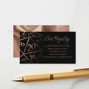 Cartão De Informações RPG Dice   Copper Fantasy Tabletop Gamer Registry