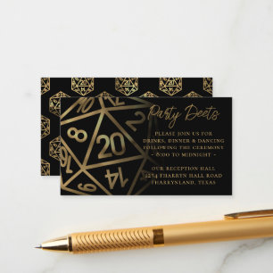 Cartão De Informações RPG Dice   Dourada Fantasy Tabletop Gamer Receptio