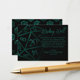 Cartão De Informações RPG Dice | Emerald Tabletop Gamer Desejando Bem