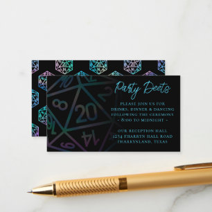 Cartão De Informações RPG Dice   Holo Fantasy Tabletop Gamer Reception