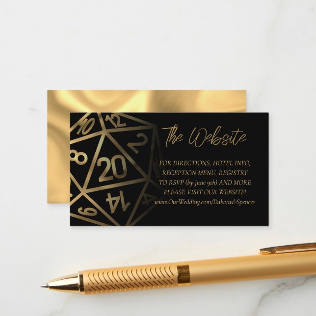 Cartão De Informações RPG Dice | Site do Jogador de Tabletop Fantasy Dou (Frente/Verso In Situ)