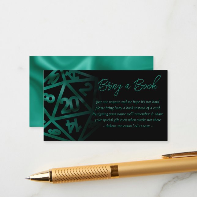 Cartão De Informações RPG Dice | Solicitação do Livro Gamer do Tabletop  (Frente/Verso In Situ)