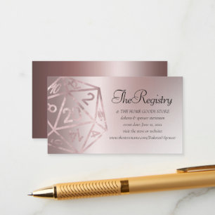 Cartão De Informações RPG Luxe   Mauve Fantasy Tabletop Gamer Registry