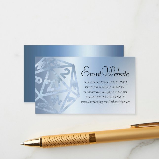 Cartão De Informações RPG Luxe | Site do Jogador de Tabletop Blue Fantas (Frente/Verso In Situ)