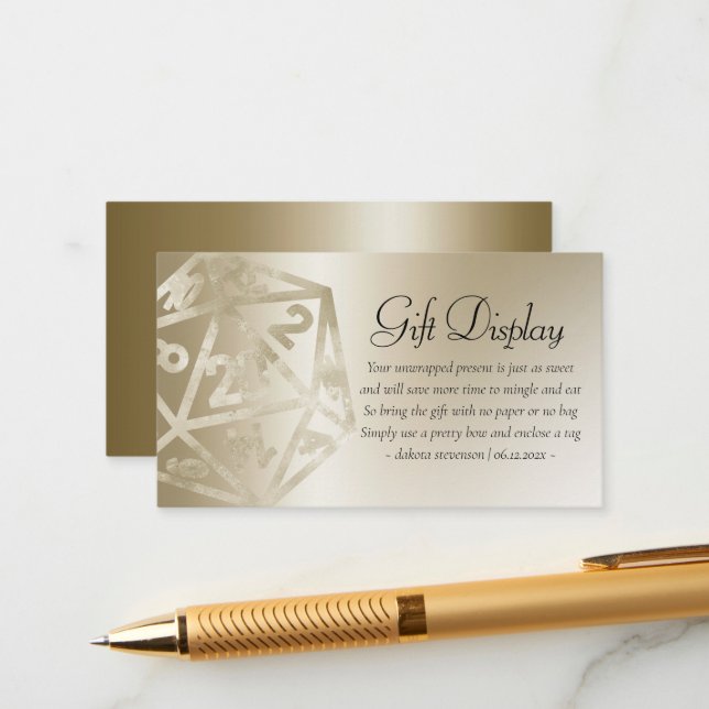 Cartão De Informações RPG Luxe | Tela Dourada de Presente do Tabletop Ga (Frente/Verso In Situ)