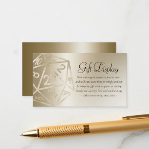 Cartão De Informações RPG Luxe   Tela Dourada de Presente do Tabletop Ga