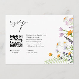 Cartão De Informações RSVP Casamento de RSVP Detalhes do CÓDIGO QR no ve