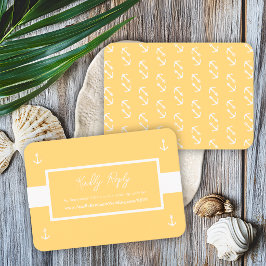 Cartão De Informações RSVP Casamento Site Padrão Náutico Branco Amarelo
