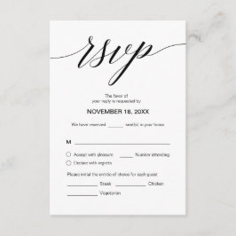 Cartão De Informações RSVP Clássico Elegante, Fonte Preta, Responder