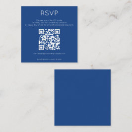 Cartão De Informações RSVP de Casamento Azul do Código QR Simples