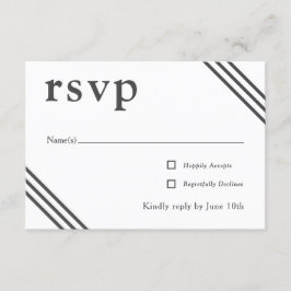 Cartão De Informações RSVP de Casamento Branco Elegante Simples