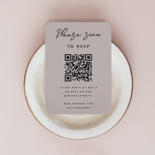 Cartão De Informações RSVP de Casamento   Código QR Disky Minimalista Mo