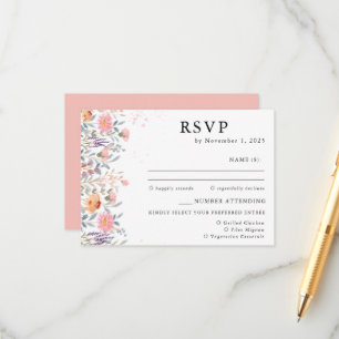 Cartão De Informações RSVP de Casamento Colorido de Primavera Wildflower