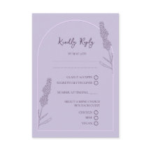 RSVP de Casamento de Blooms de Lavanda Elegante Si