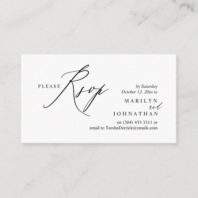 Cartão De Informações RSVP de Casamento de Boho Moderno (Frente)