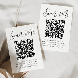 Cartão De Informações RSVP de Casamento de Código QR de Script Preto Sim