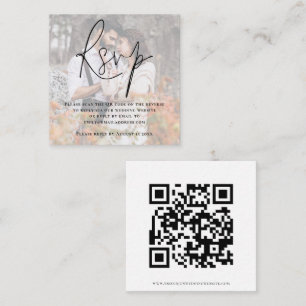Cartão De Informações RSVP de Casamento de Código QR do Script de Sobrep