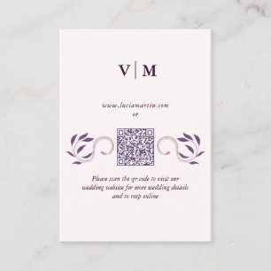 Cartão De Informações RSVP de Casamento de Código QR Floral de Destino d