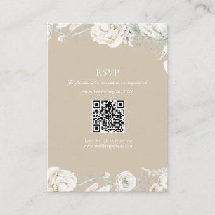 Cartão De Informações RSVP de Casamento de Código QR Floral do Jardim Do