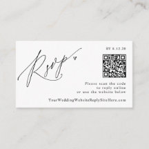 RSVP de Casamento de Código QR Minimalista Moderno