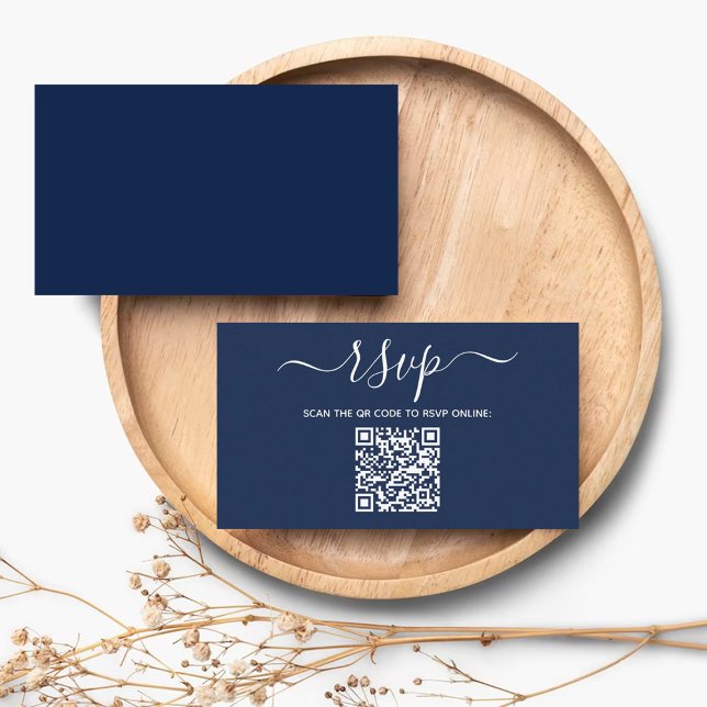 Cartão De Informações RSVP de Casamento de Código QR Personalizado Moder (Criador carregado)