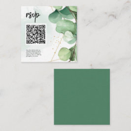 Cartão De Informações RSVP de Casamento de Código QR Simples Elegante Ve