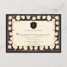 RSVP de Casamento de Fantasia Medieval de Espadas