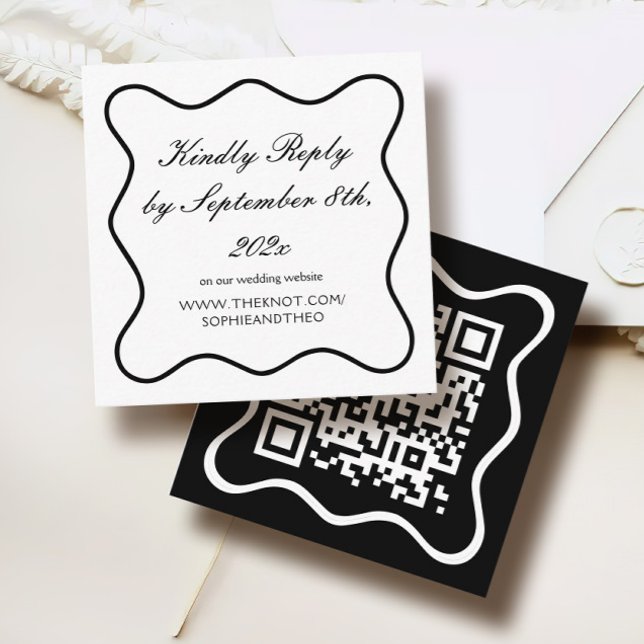 Cartão De Informações RSVP de Casamento de Moeda Antiga Clássica em Pret (Criador carregado)